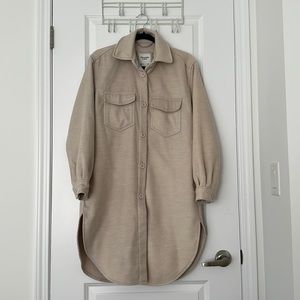 NWOT - Abercrombie & Fitch Long Warm Beige Coat (XS)